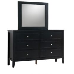 Daniel - Dresser, 6 Drawer Storage - Black