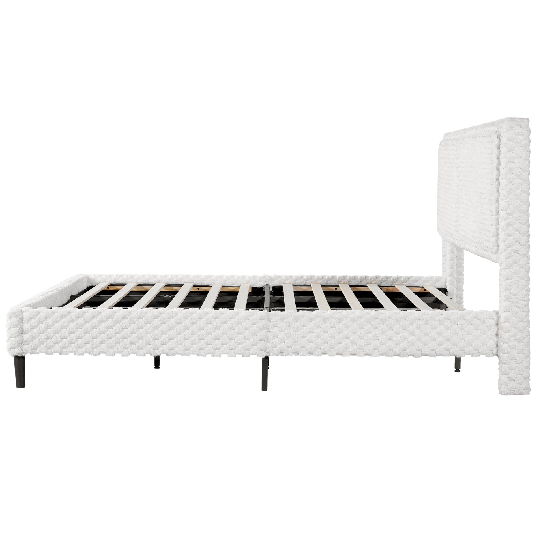 Queen Size With Comfortable Backrest For Bedroom - White - Image 4