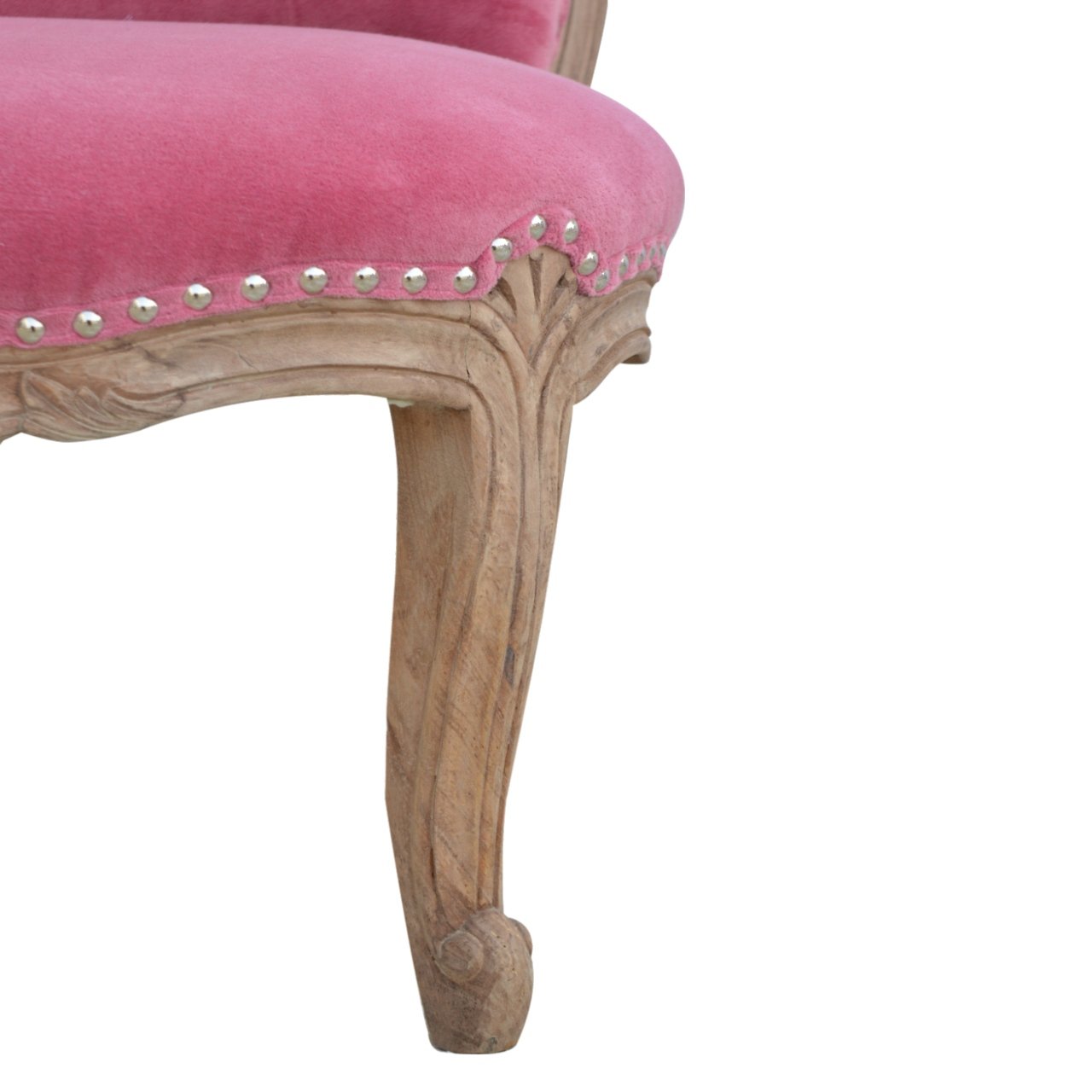 Velvet Studded Chair - Pink - Image 5