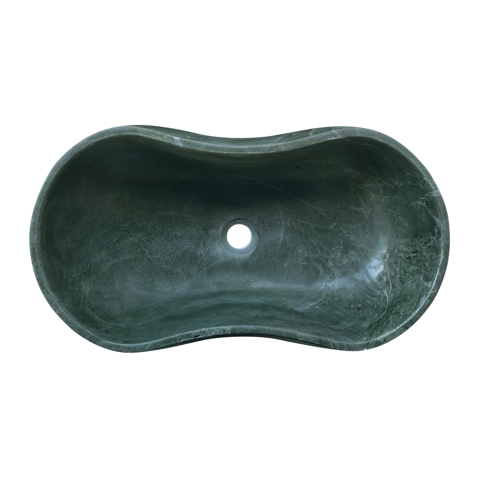 Bathroom Vessel Sink, Wavy Design, Semi Polished Surface - Green - Image 13