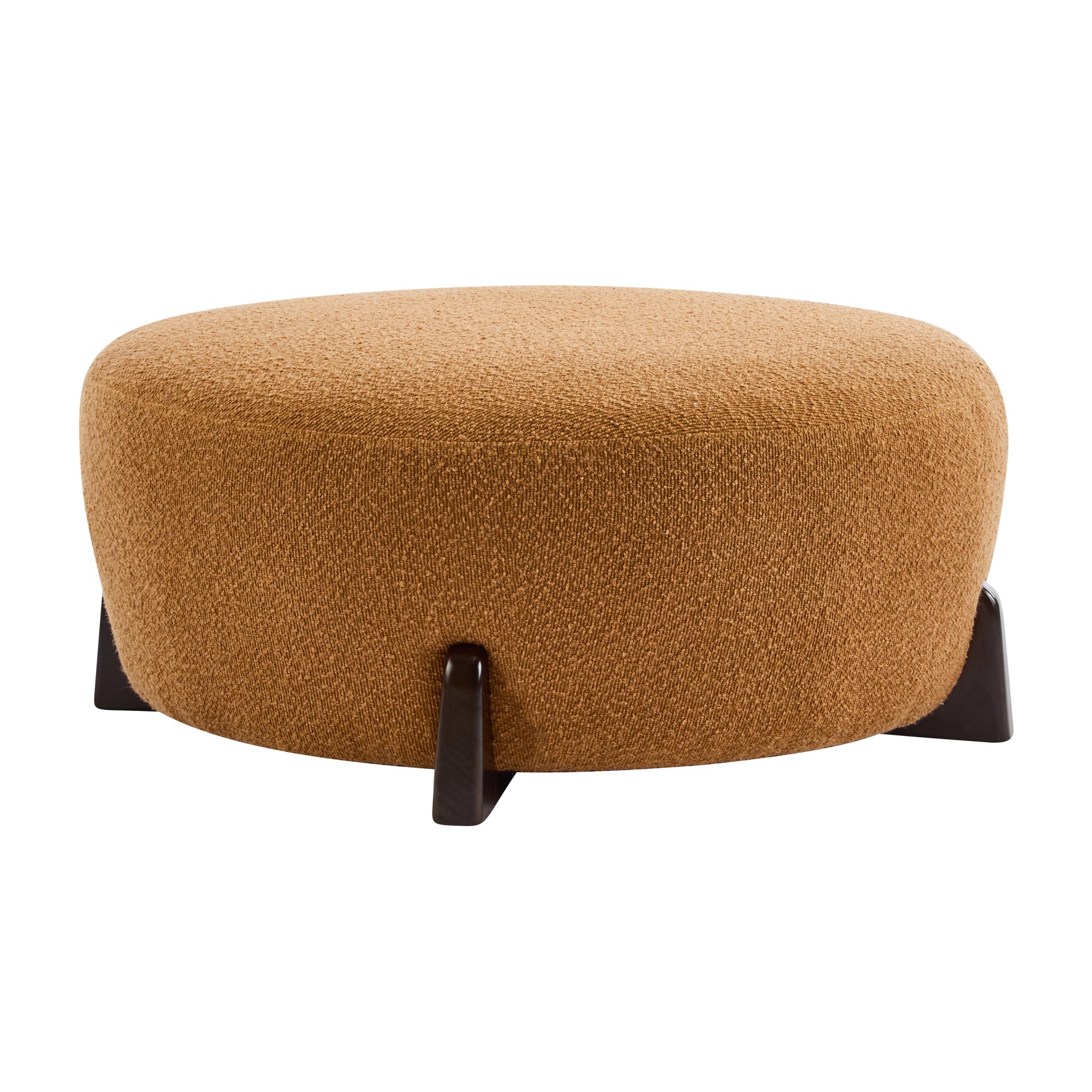 Modish - Round Ottoman - Natural Wood / Pumpkin Orange - Image 4
