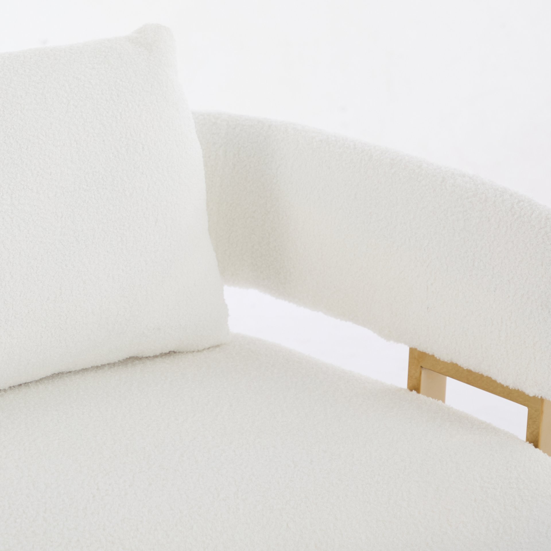 Decorative Upholstered Side Chair For Living Room - White / Gold - Image 6