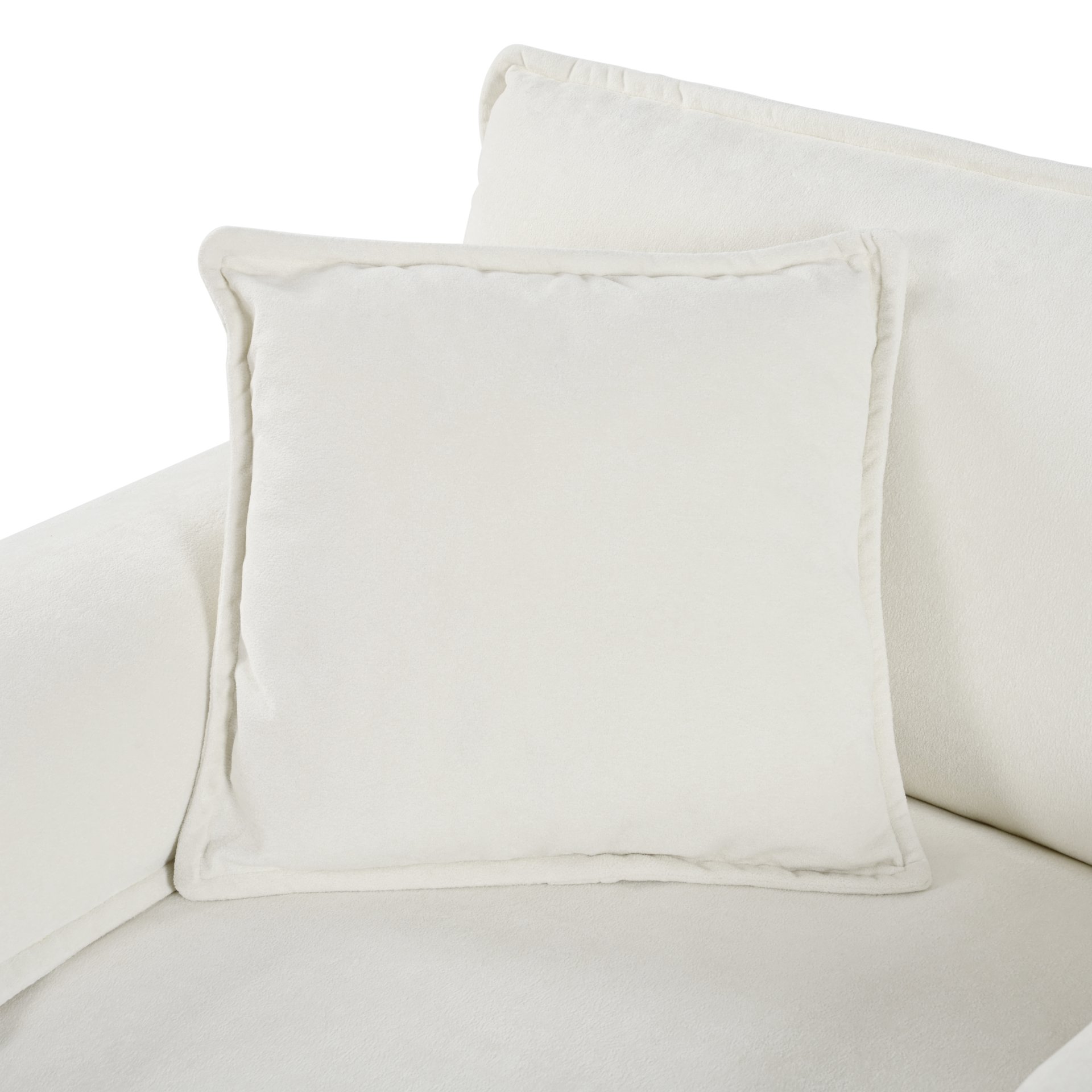 Deep Seat Sectional Cloud Sofa With 2 Ottomans & Soft Pillows, Modular Loveseat For Living Room - Beige Chenille 75.59X57.48X33.46 Inches - Image 14