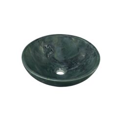 Bathroom Vessel Sink, Semi Polished Surface, Genuine Real Marble - Green