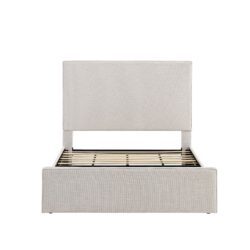 Lucas King Size Tall Headboard Bed - Ivory