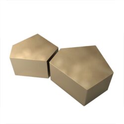 Irregular Pentagon Nesting Coffee Table Set, Geometric (Set of 2) - Antique Gold