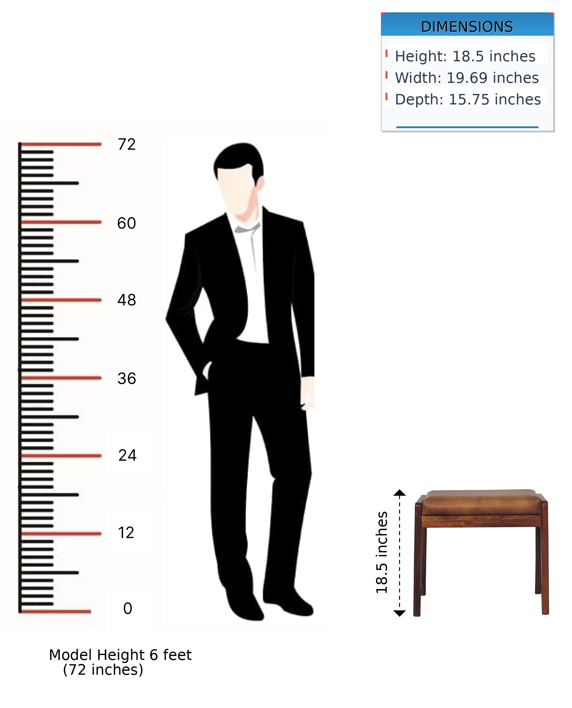 Buffalo - Hallway Footstool - Brown - Image 12