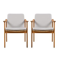Outdoor Dining Chairs (Set of 2) - Gray / Teak