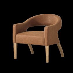 Upholstered Open Back Armchair For Living Room - Brown