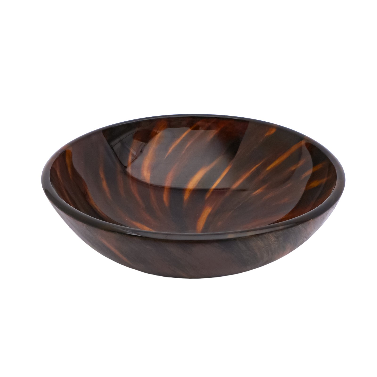 Vessel Bathroom Sink With Pop Up Drain, Round Bowl Design For Bathrooms - Brown - Image 6