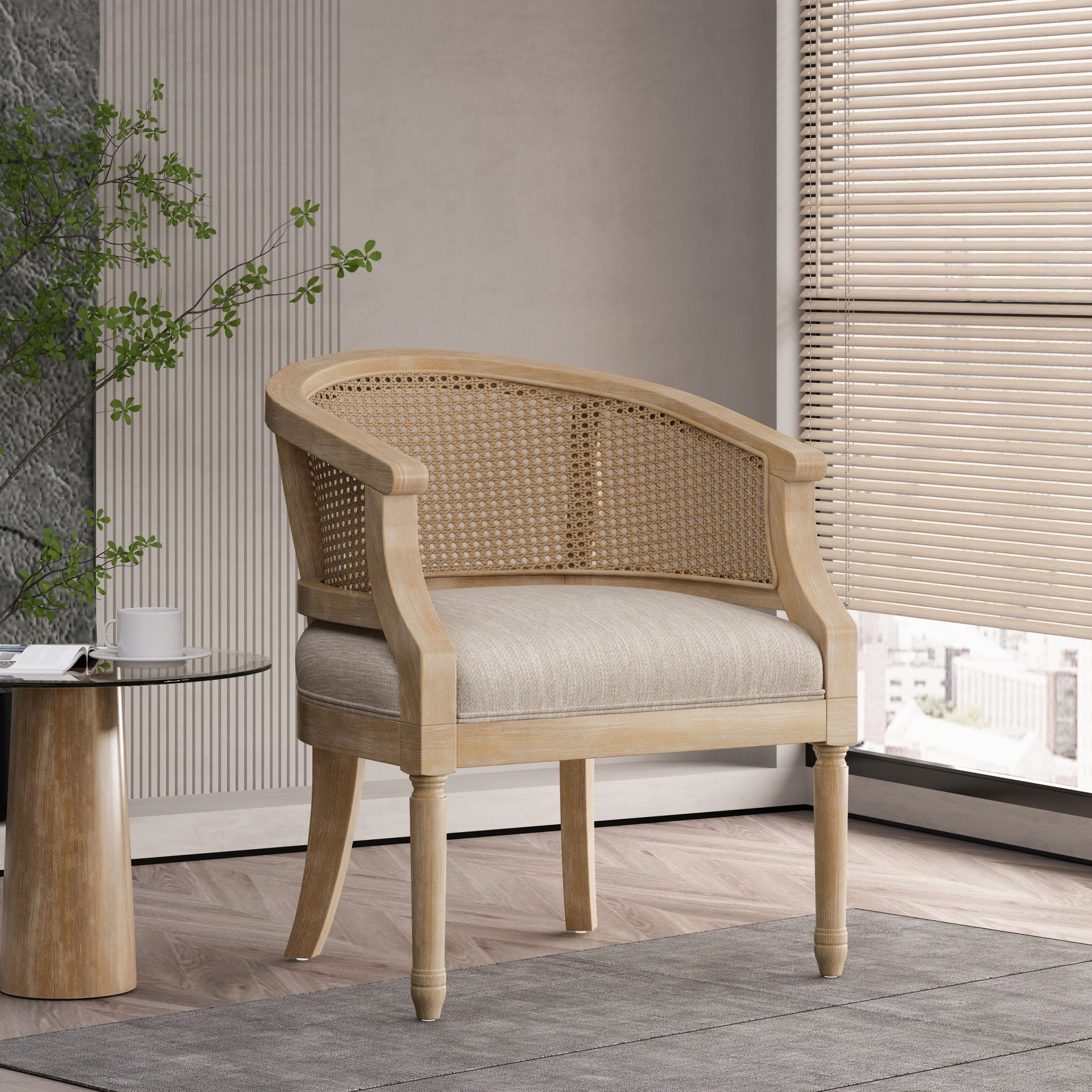 Accent Chair - Beige / Natural - Image 2