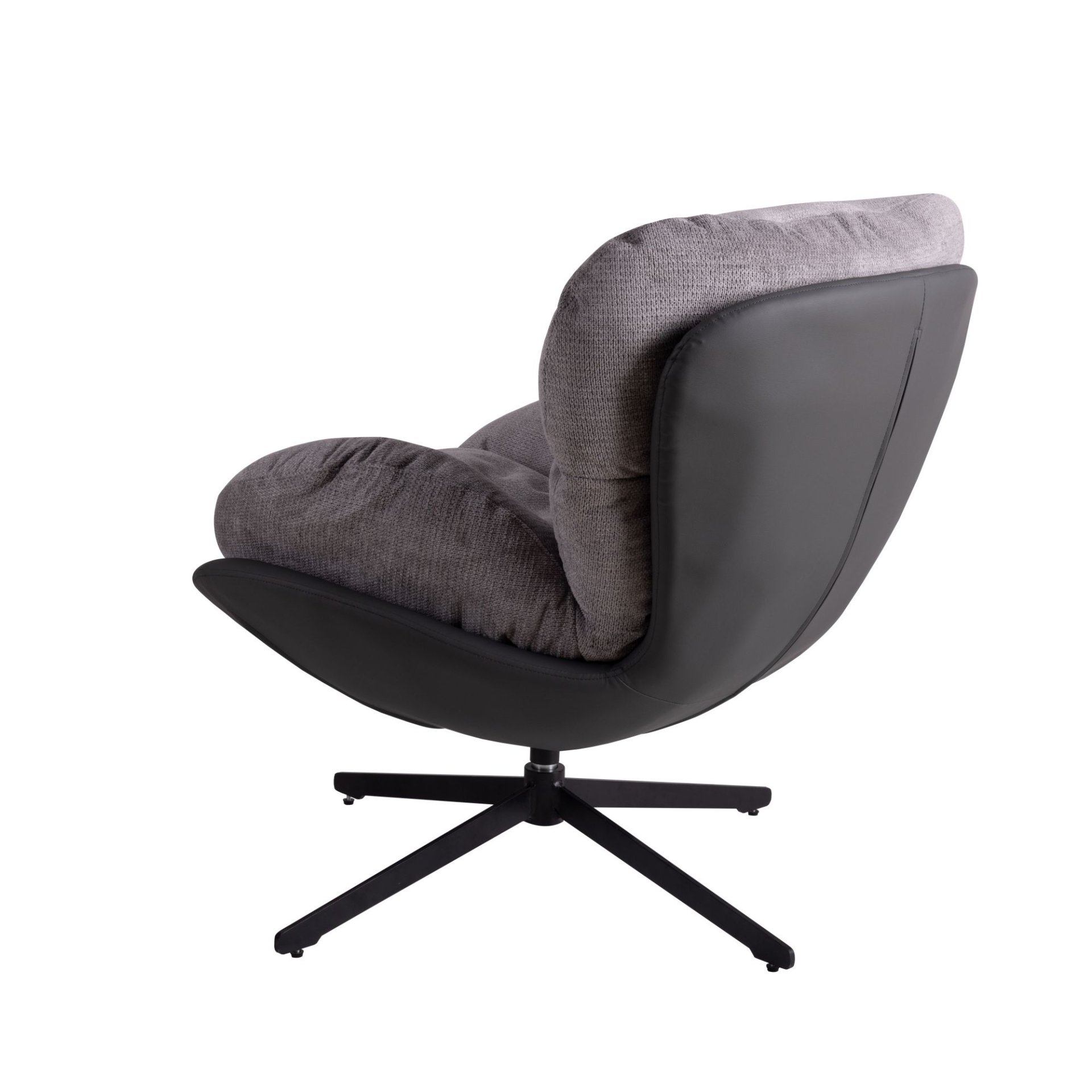 360° Swivel Office Chair, Modern Chenille Chair With And Metal Base Frame, No Wheels, Accent Chair - Gray - Image 18