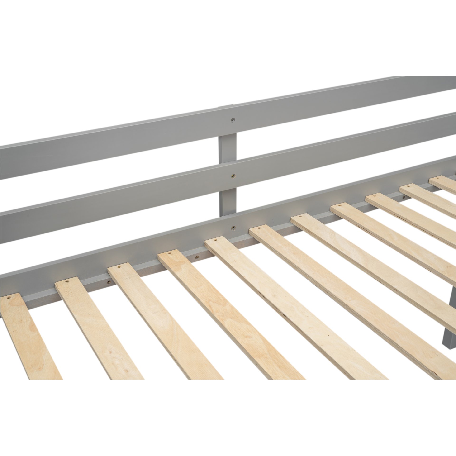 Twin Size Low Loft Bed With Adjustable Ladder - Gray - Image 10