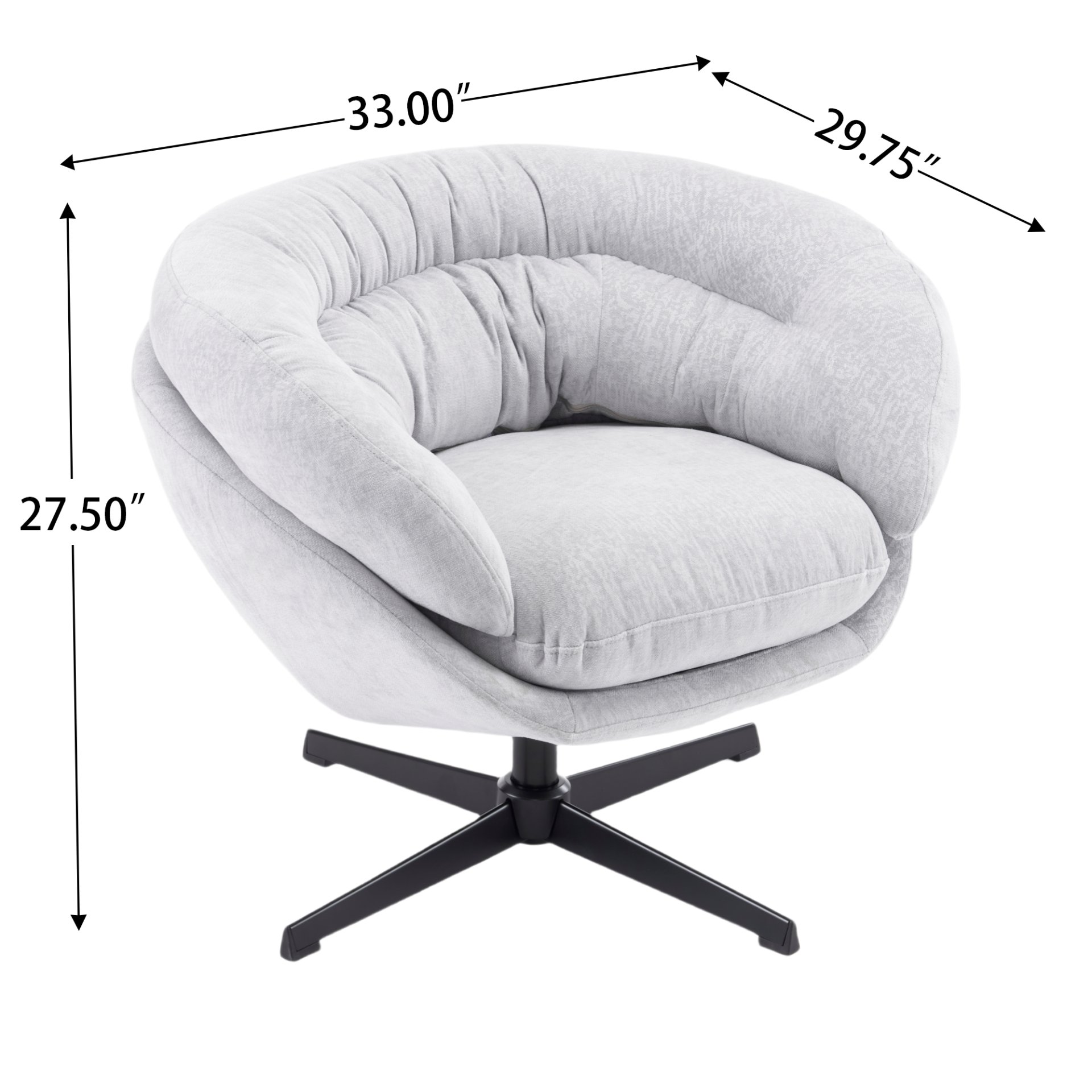 Modern Office Chair With Swivel - Gray - Image 9