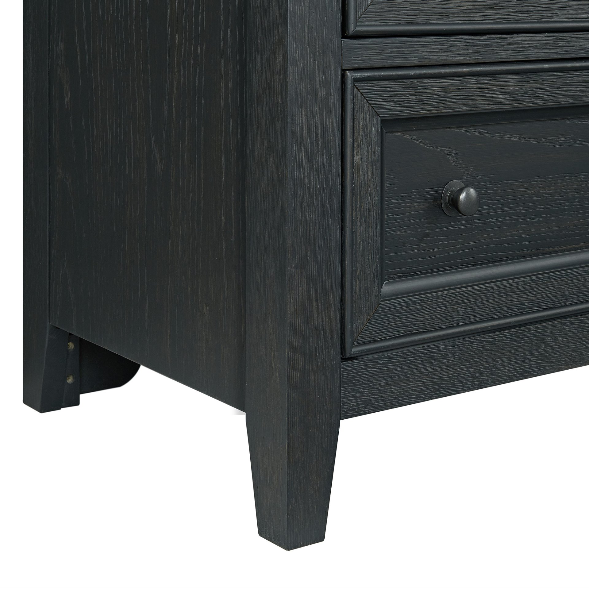 6 Drawer Chest With Knobs And Smooth Slides - Black - Image 6