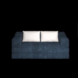 Convertible Couch Bed With 2 Pillows, 3 Seat Folding Floor Couch & King Size Bed Mattress, Diy Combination - Blue