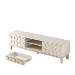 Media Console With 4 Drawers And Cable Management For TVs Up To 75" - White