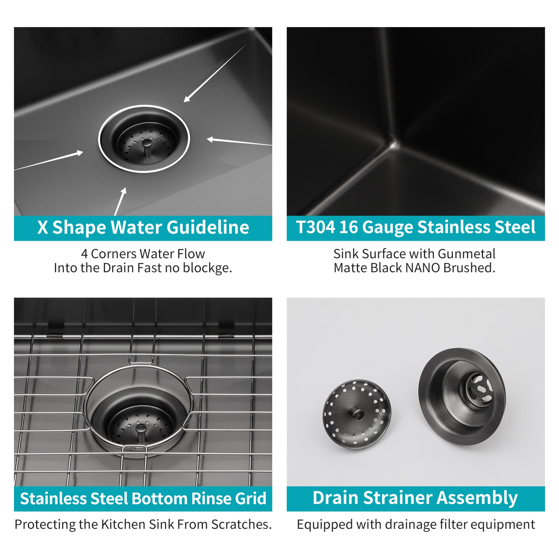 30" Undermount Kitchen Sink 16 Gauge 10" Deep Single Bowl Stainless Steel Basin - Yellow - Image 6