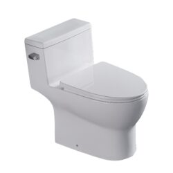 1 Piece Toilet, Soft Closing Seat - White