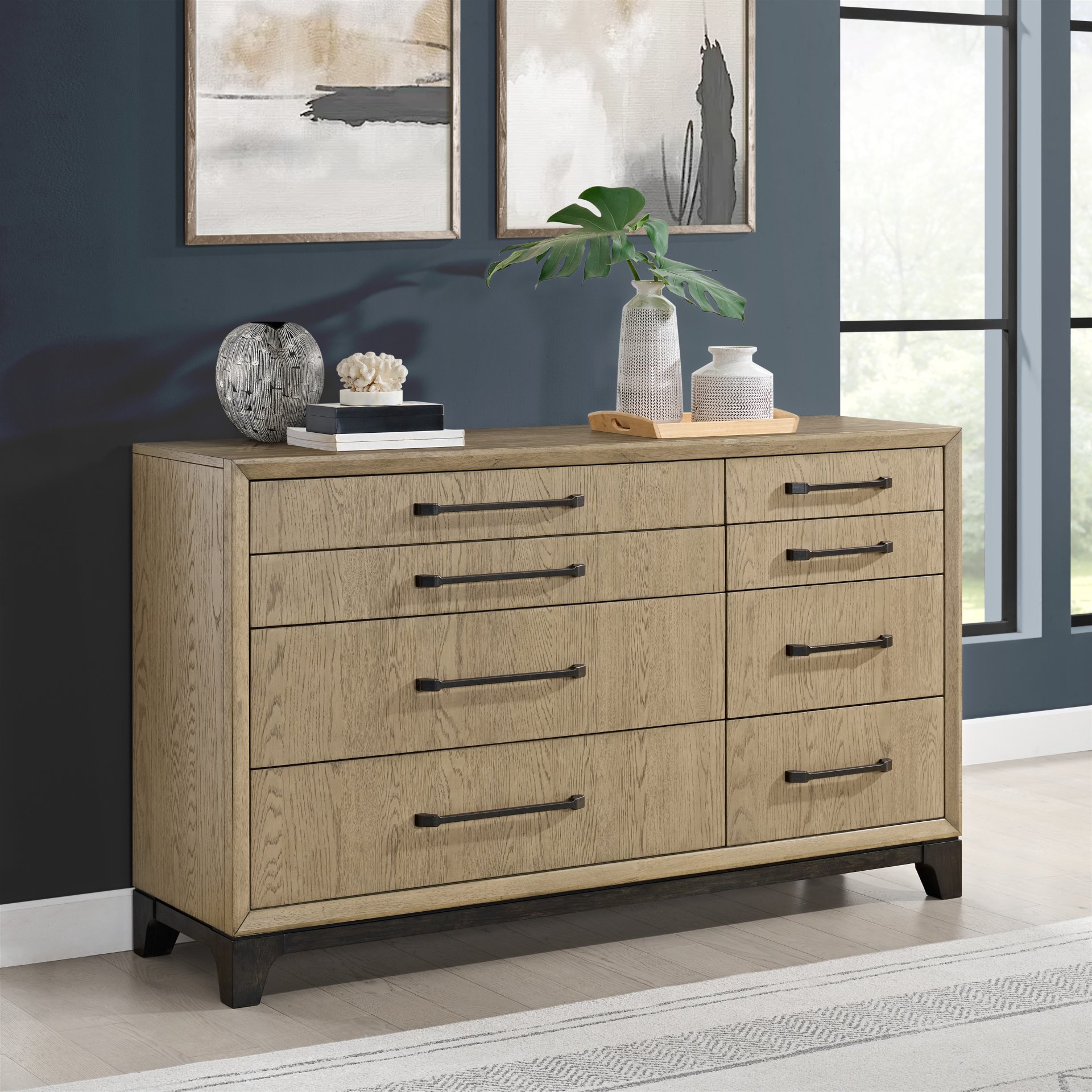8 Drawer Dresser With Feet And Pulls - Brown - Image 2