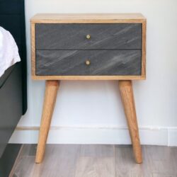 Slade - Bedside Table - Stone Gray