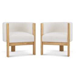 Upholstered Dining Chairs (Set of 2) - Natural / White