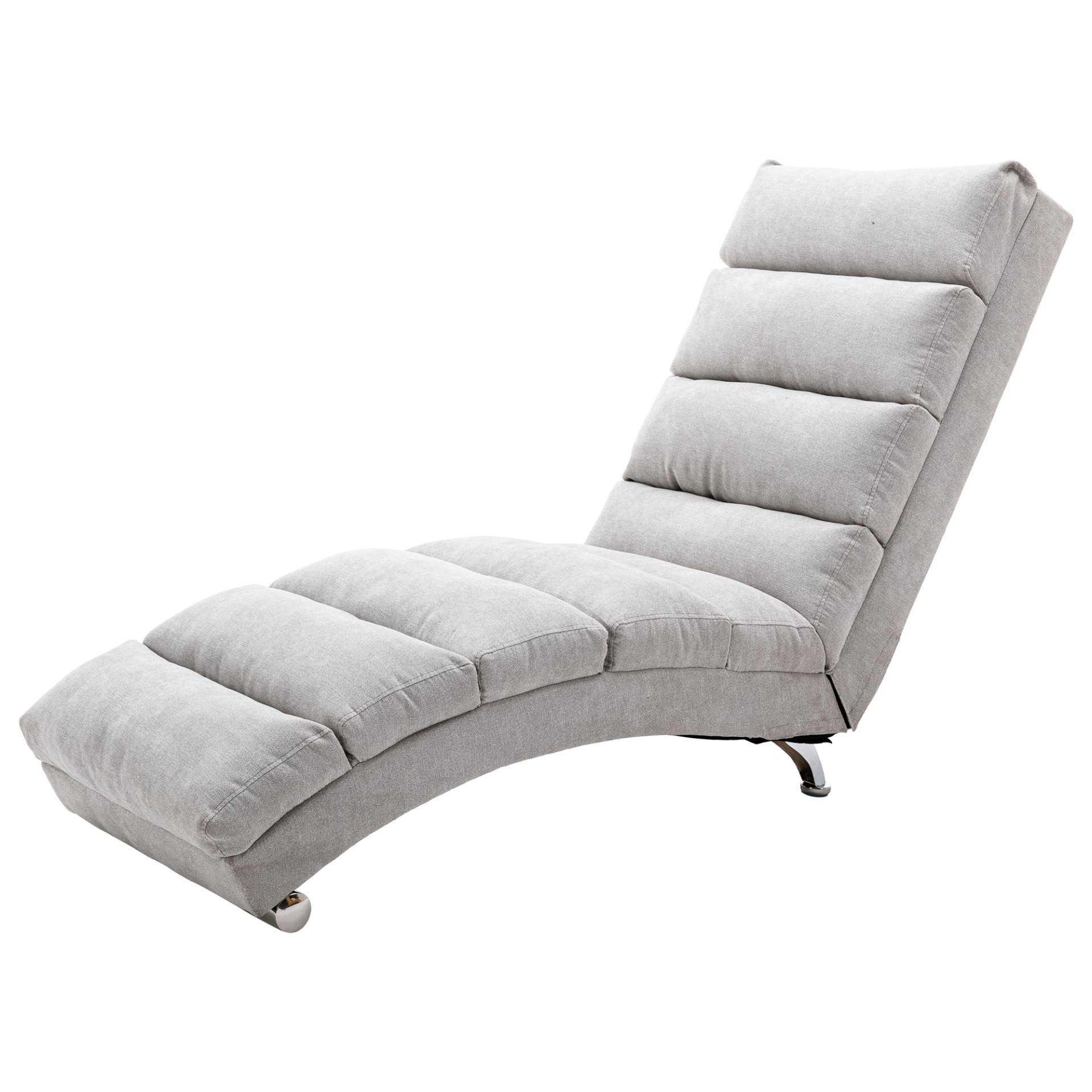 Linen Massage Chaise Lounge Indoor With Remote Control, Ergonomic Electric Massage Lounger With 5 Modes - Light Gray - Image 19