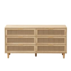 6 Drawer Storage Cabinet For Bedroom - Natural