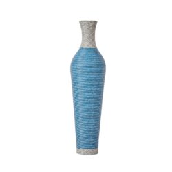 Tall Standing Designer Floor Vase Durable Artificial 2 Tone Ideal Decor Accent For Living Room - Lake Blue