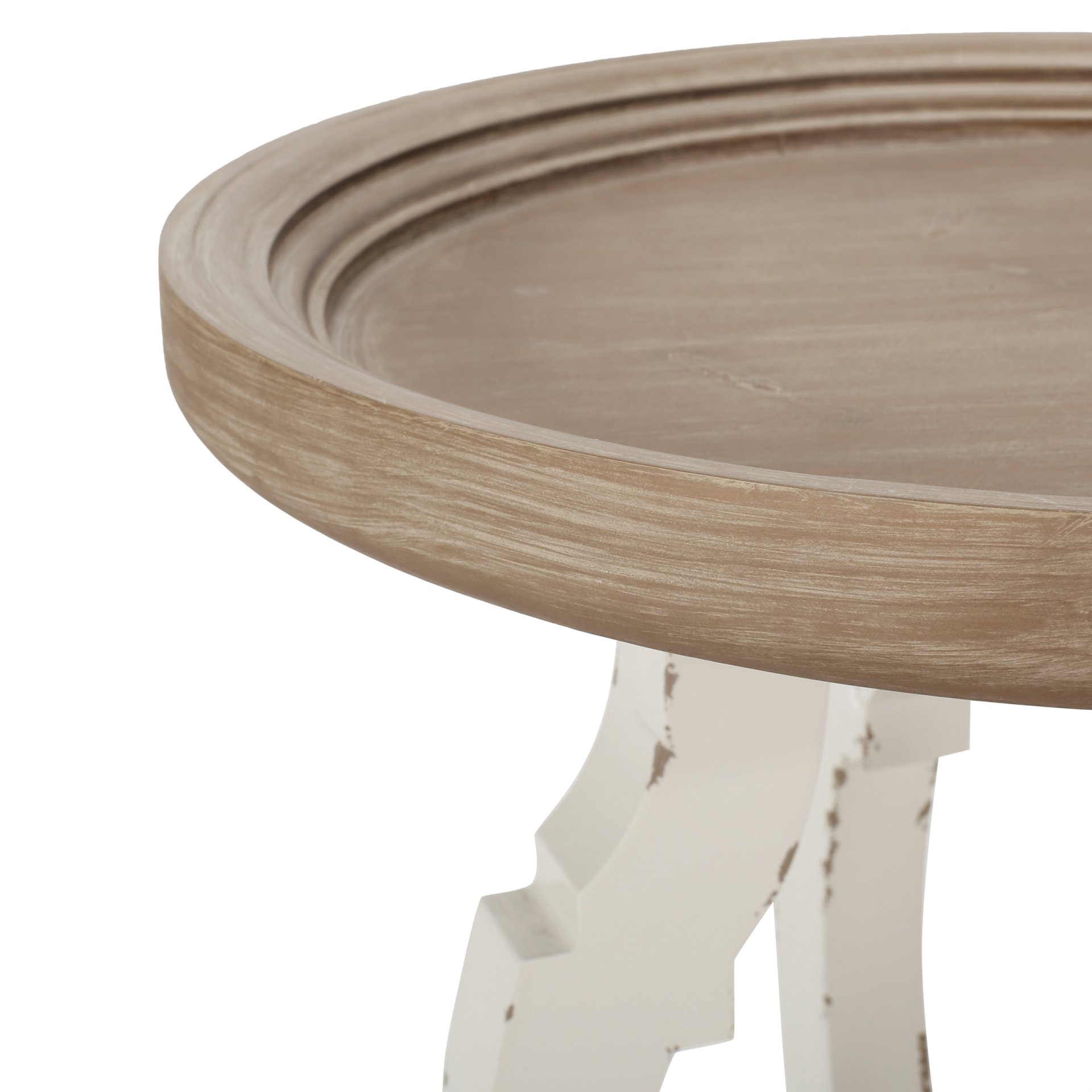 French Country Style Accent Table With Hourglass Design - Natural - Image 10