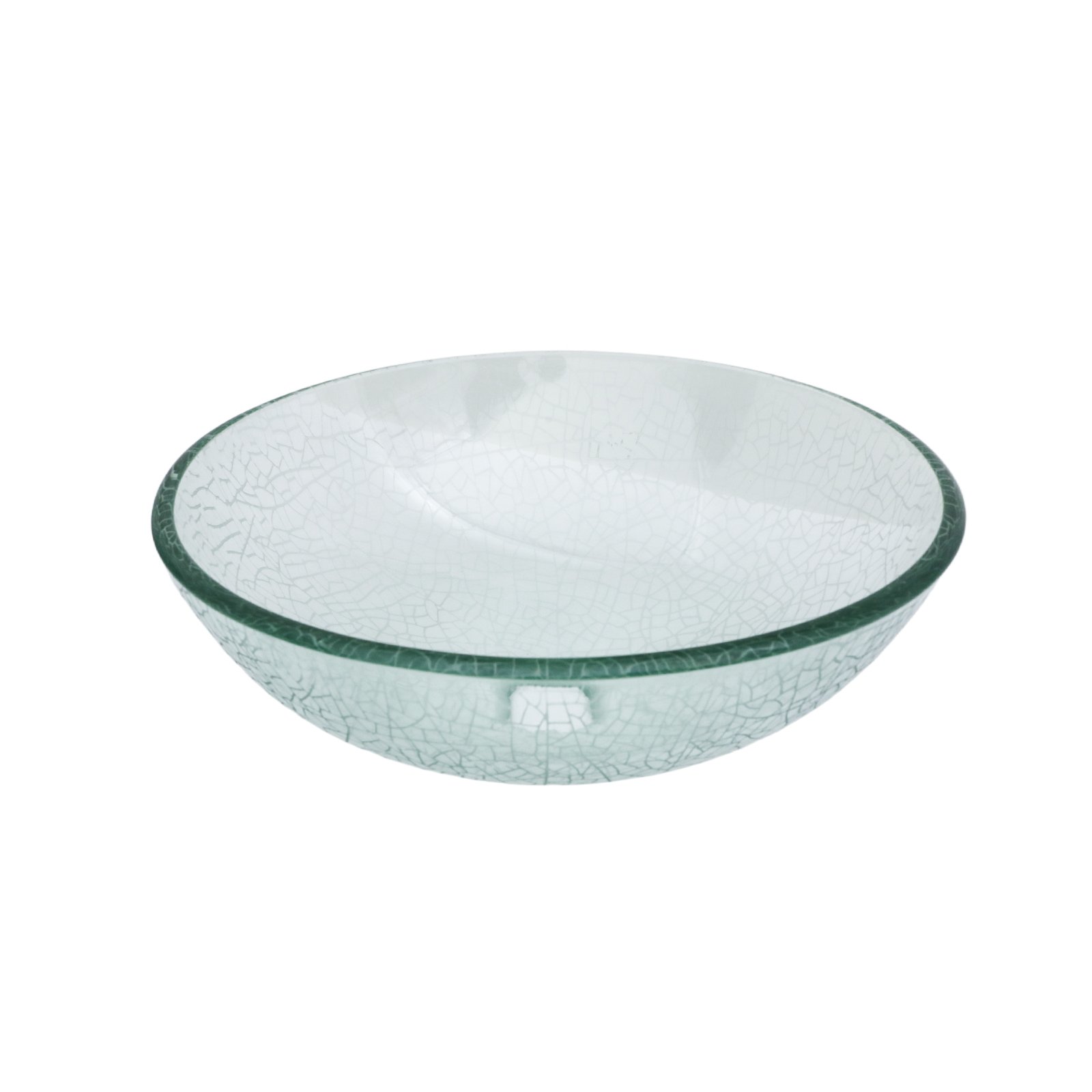 Crackle Vessel Sink, Round Bowl With Pop Up Drain - Clear - Image 7