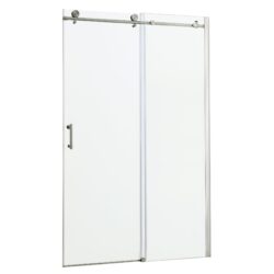 Shower Door Single Sliding Bypass Enclosure - Brushed Nickel