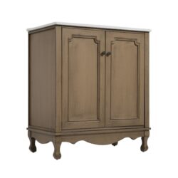 Double Sinks Bathroom Vanity Set, Vintage Bathroom Cabinet With 2 Separate Sinks - Antique Brown