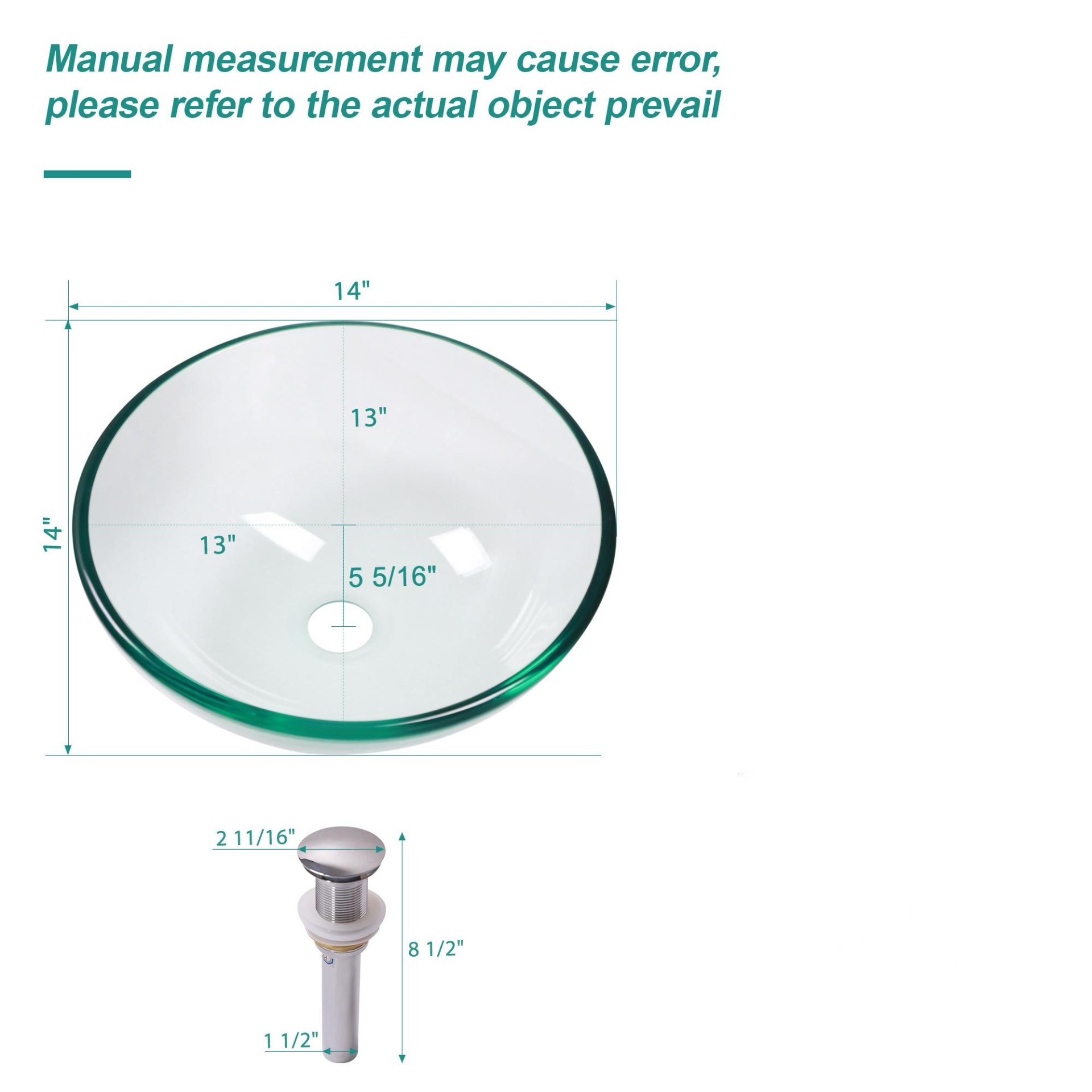 Artistic Vessel Sink With Pop Up Drain - Clear - Image 3