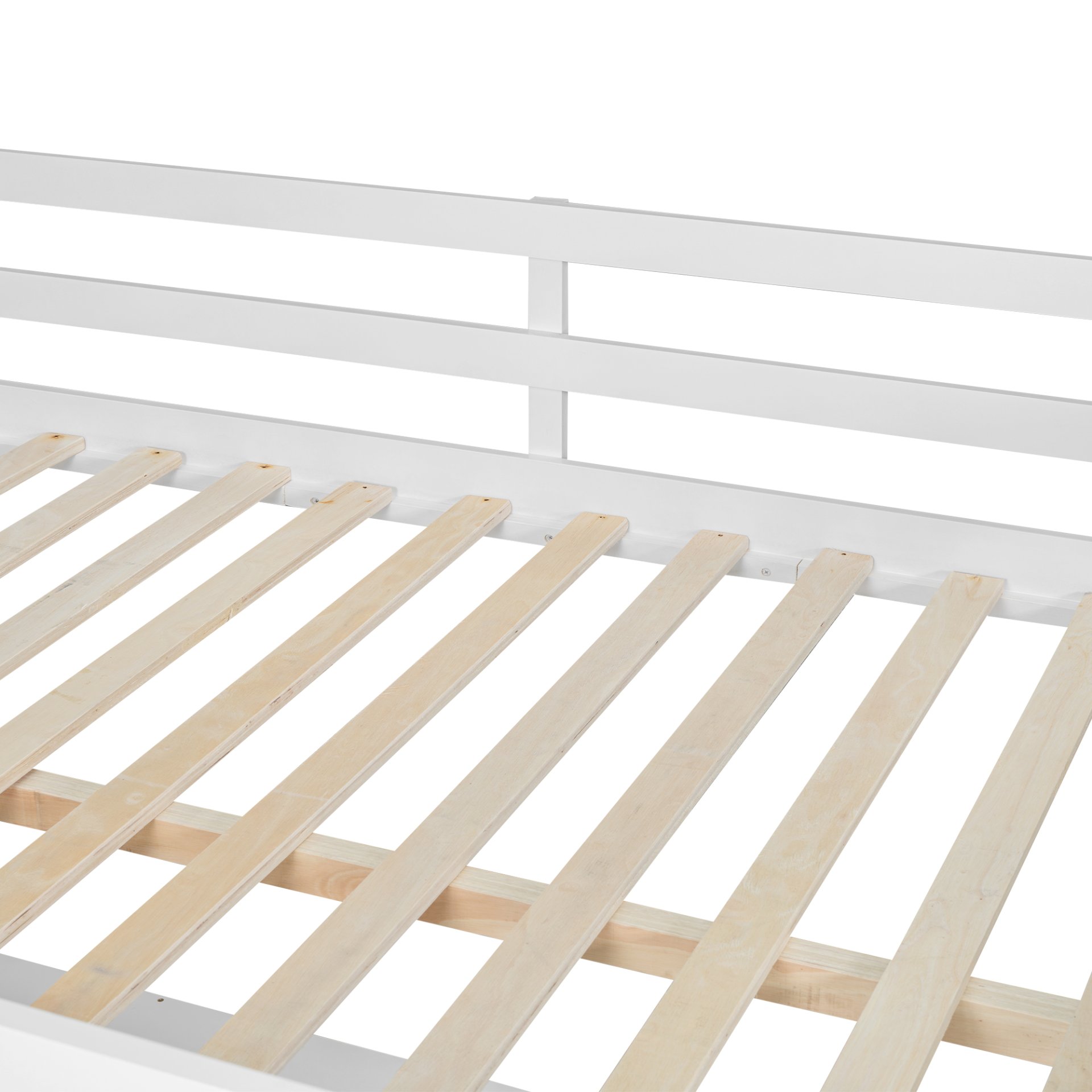 Full Size Loft Bed With U-Shaped Desk, Drawers, And Storage Shelves - White - Image 11