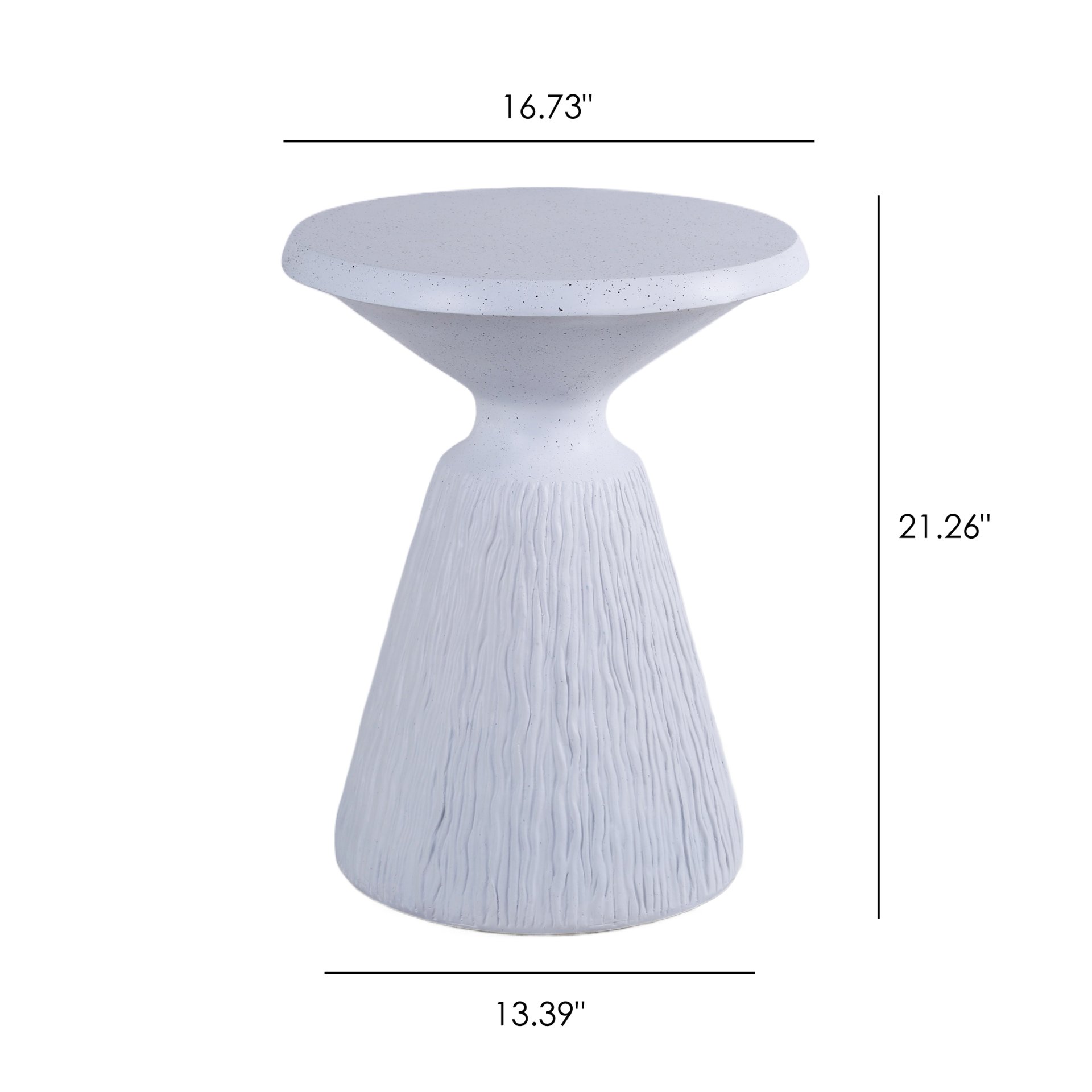 Outdoor End Table, Round Garden Stool - Aqua Gray - Image 3