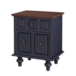 Nightstand With 2 Drawers And Roman Column Legs - Dark Blue