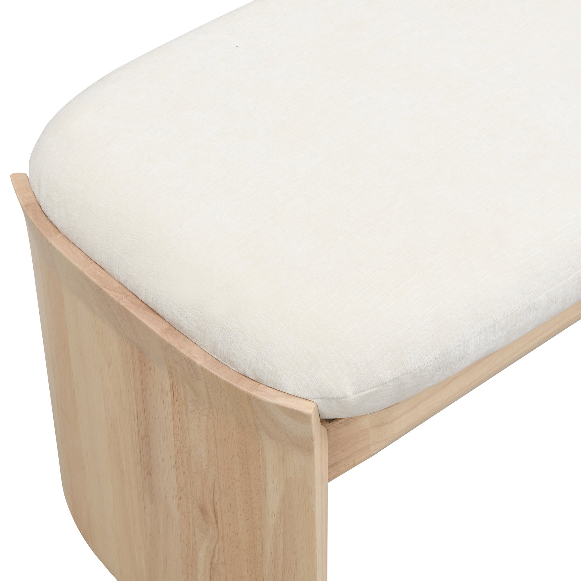 Footstool With Soft Cushion For Living Room - Beige / Natural - Image 7