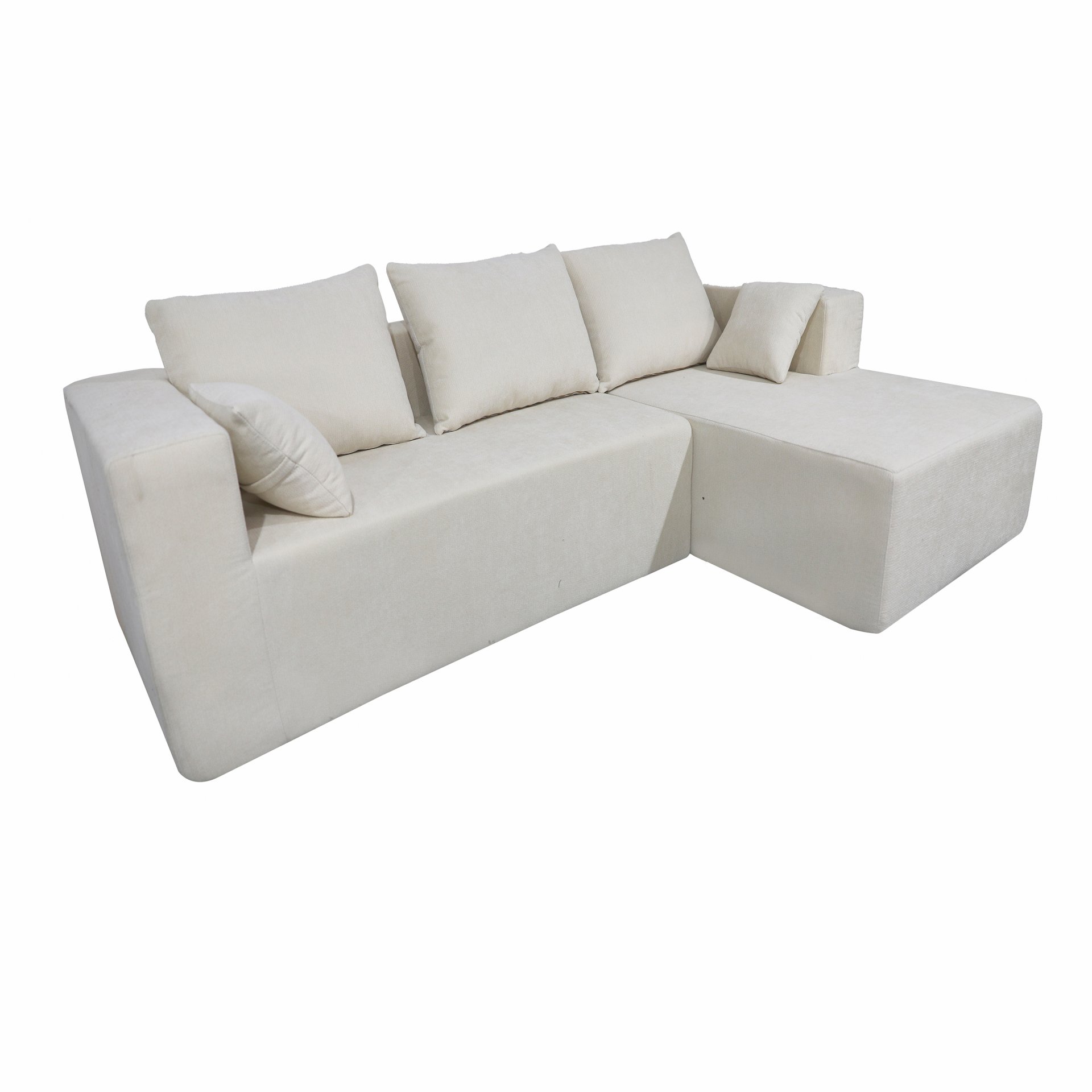 Corner Sofa And Sofa Bed With High Density Sponge - Beige - Image 13