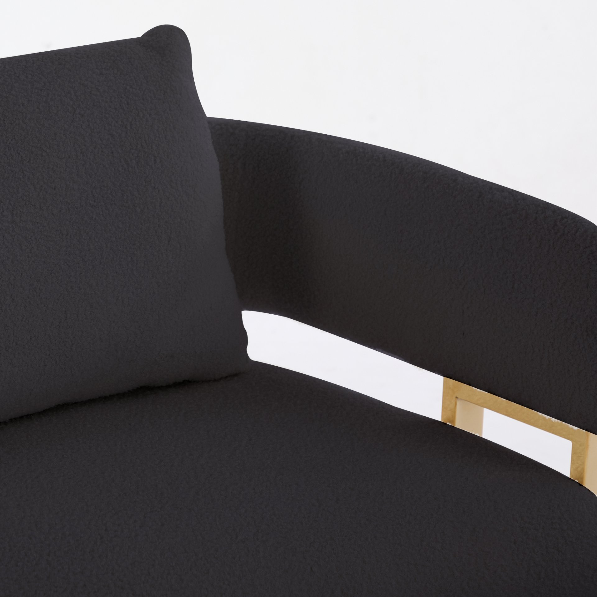 Decorative Upholstered Side Chair For Living Room - Black / Gold - Image 7