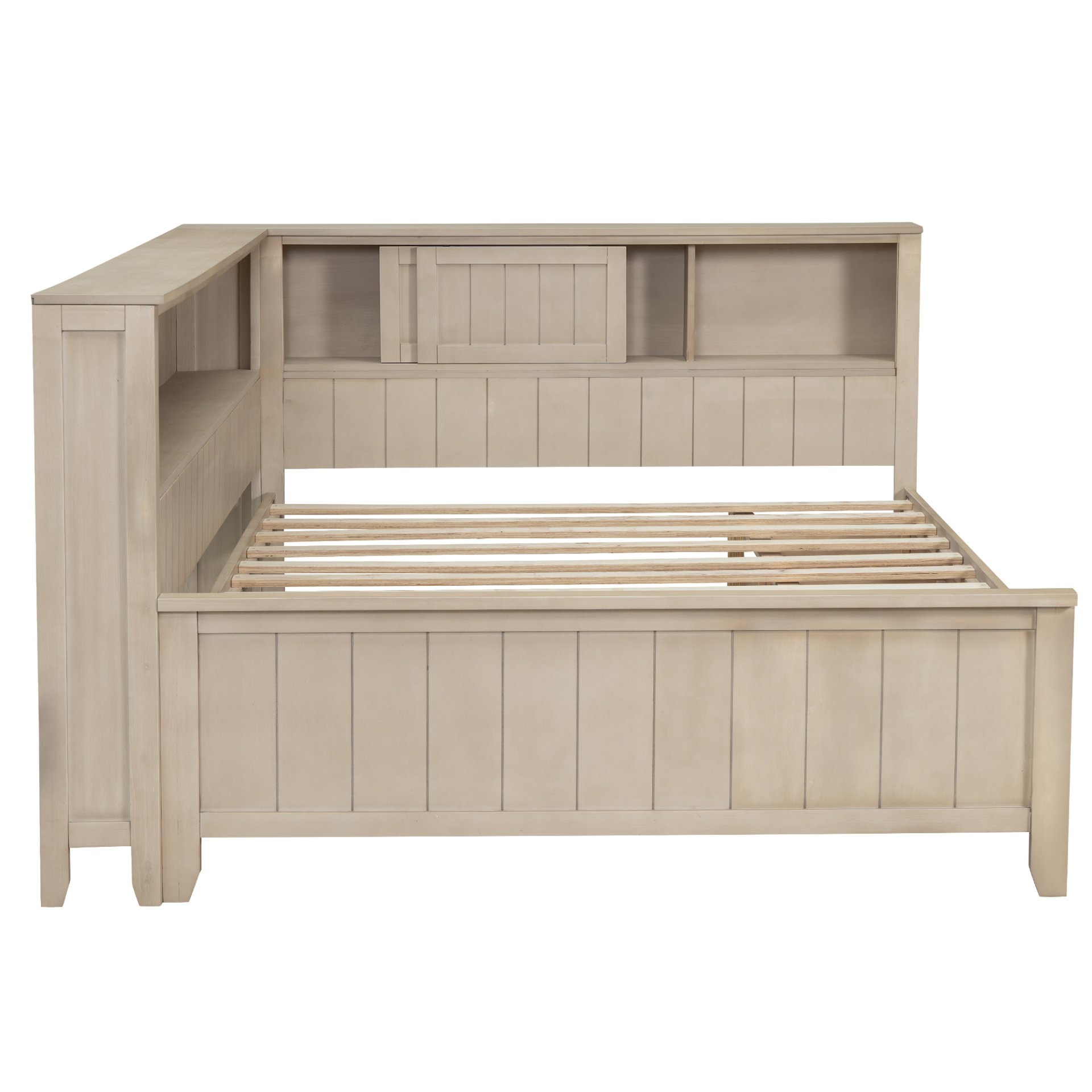 Full Size Daybed With Storage Shelves And 3 Drawers - Antique White - Image 6