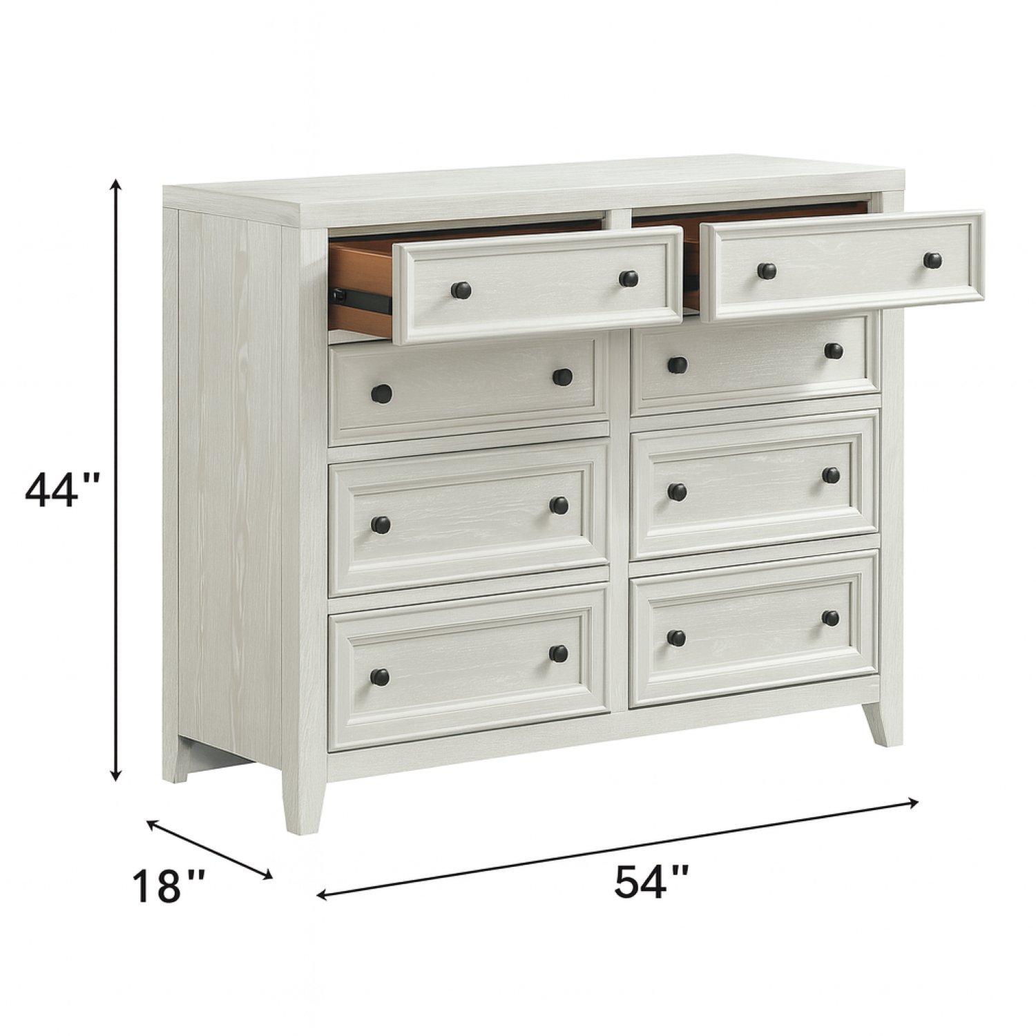 8 Drawer Dresser With Classic Framed Fronts And Smooth Glides - White - Image 3