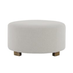 Round Ottoman, Minimalist Footstool - White