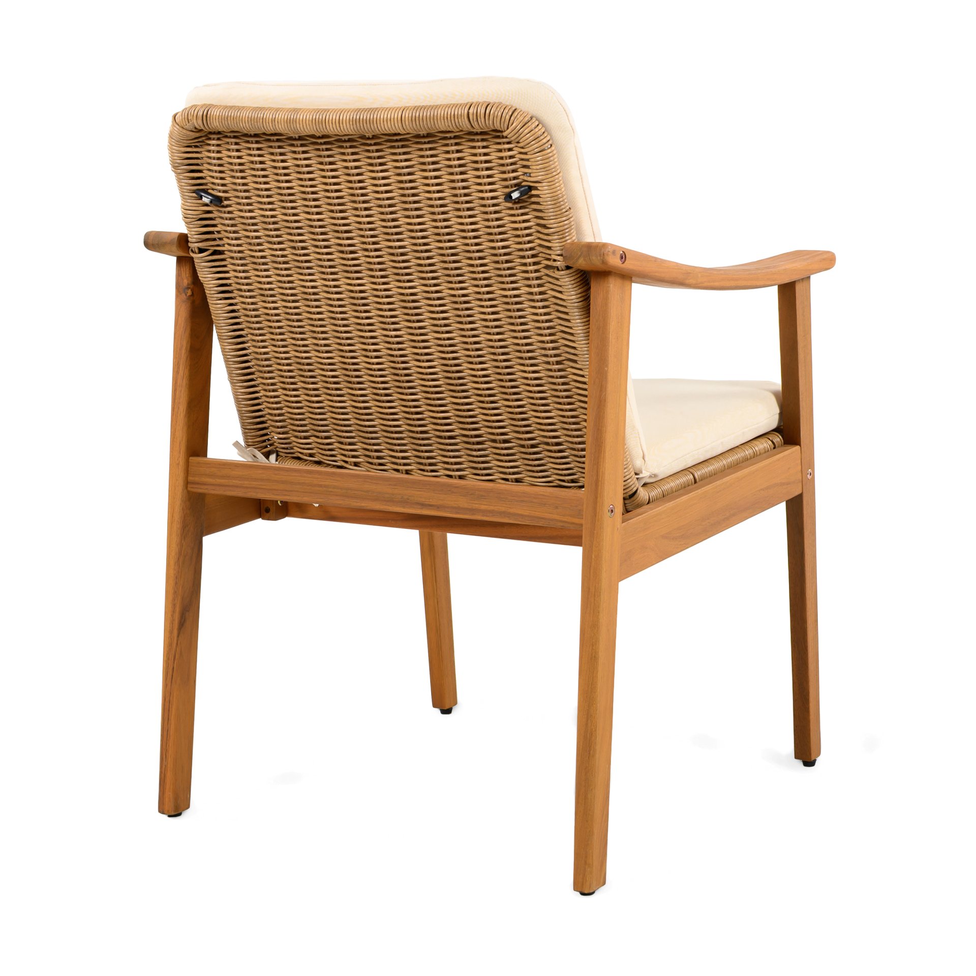 Outdoor Dining Chairs (Set of 2) - Teak / Beige - Image 11