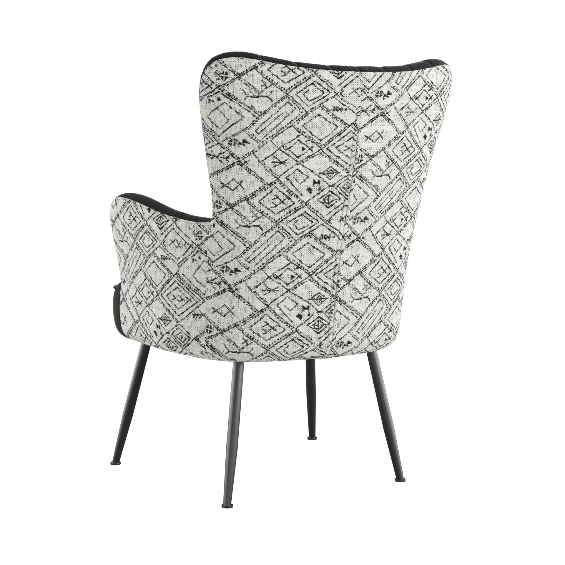 Accent Chair With Unique Print Fabric - Black - Image 5