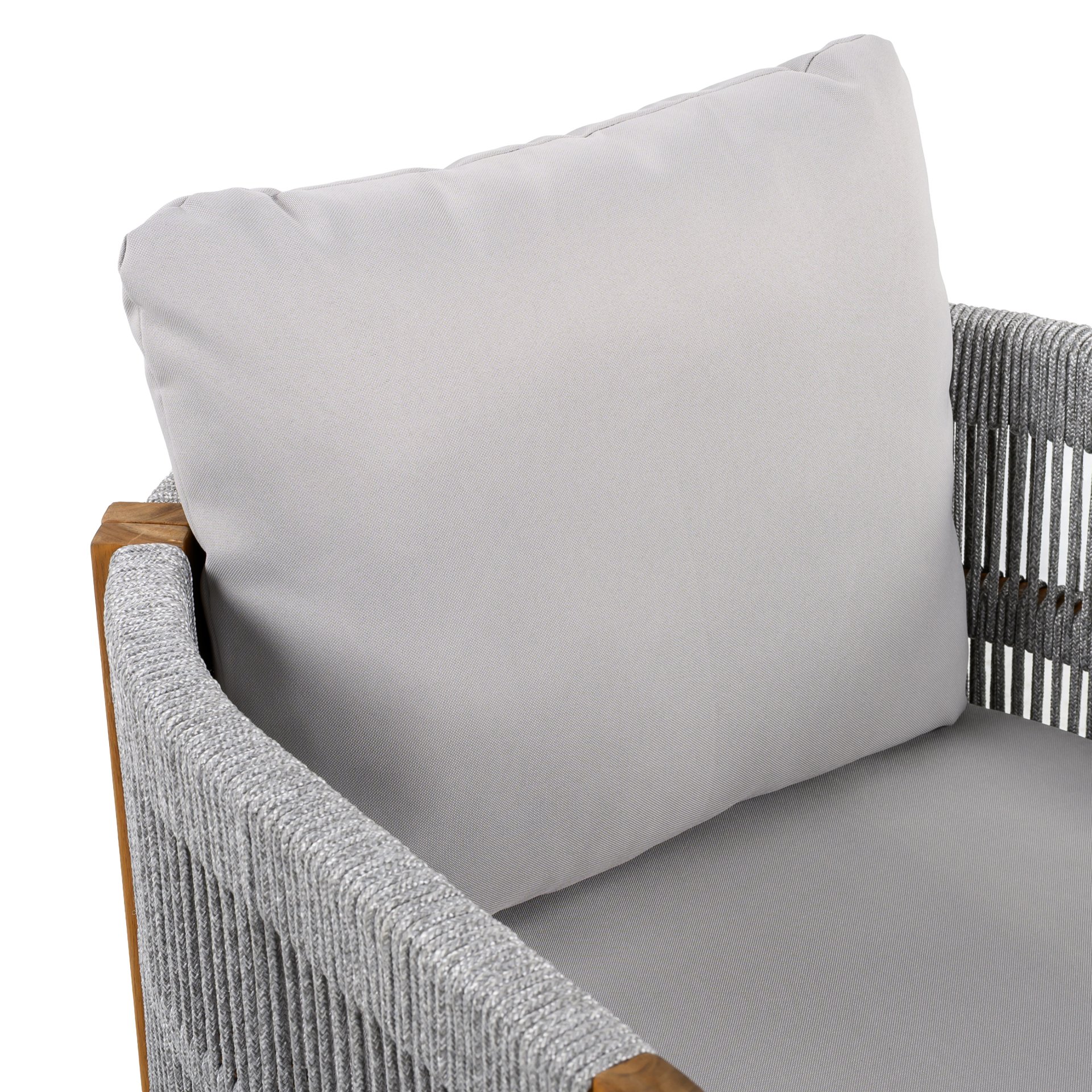 Outdoor Dining Chairs With Rope Handles (Set of 2) - Gray / Teak - Image 14