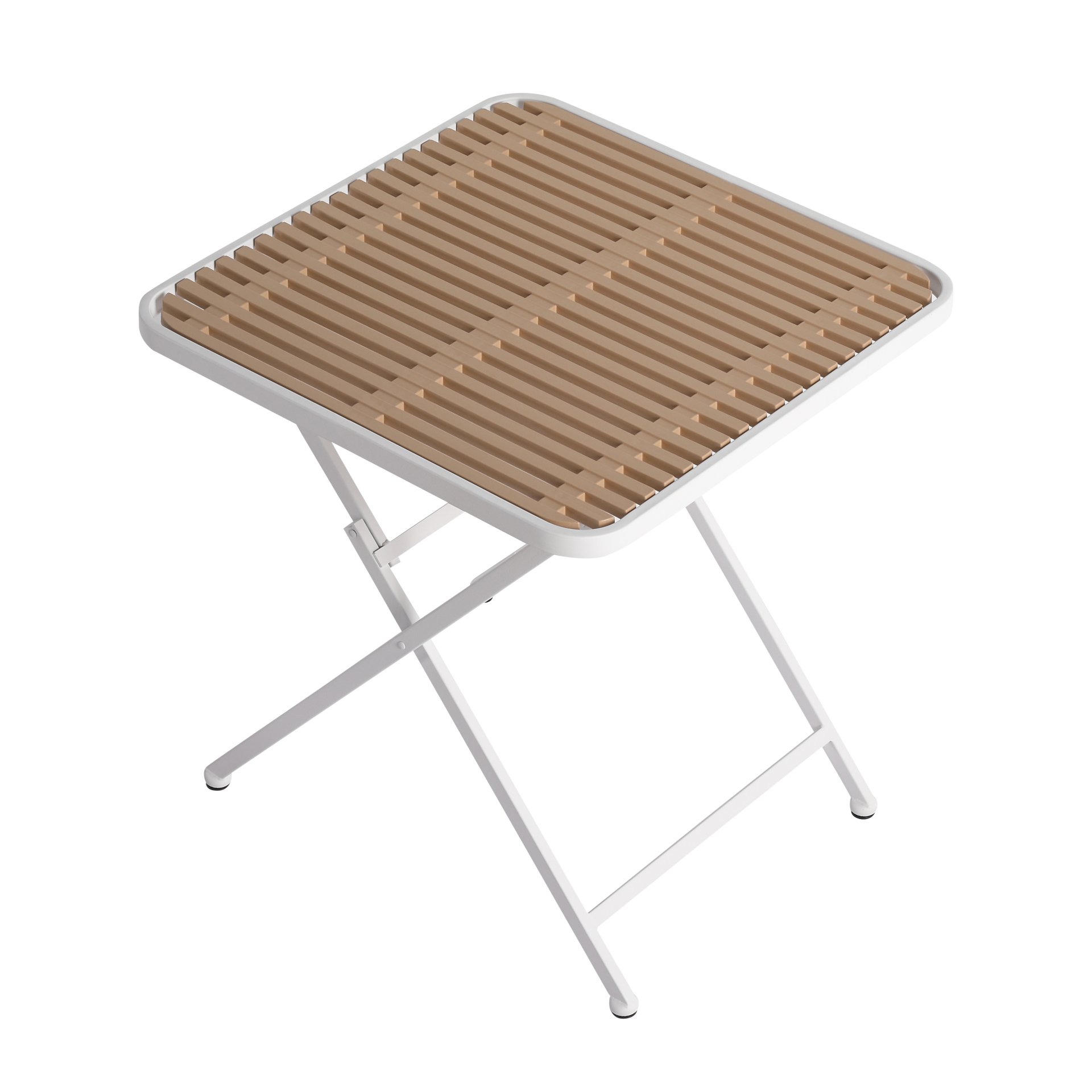 4 Piece Set Of Color Block Designed Single Chairs & Folding Square Table - Haze Green / Khaki / White - Image 7