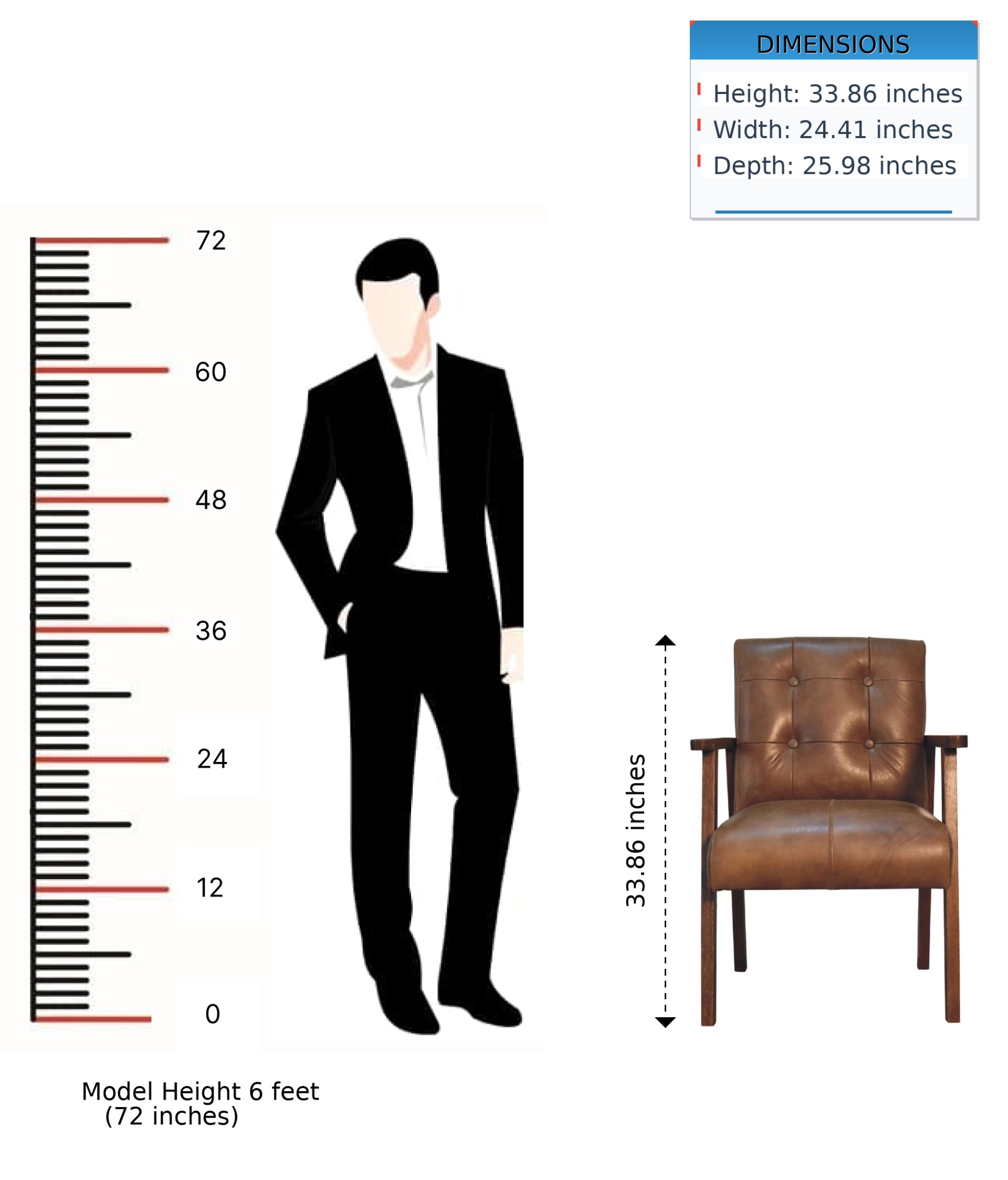 Buffalo - Leather Chair - Brown - Image 11