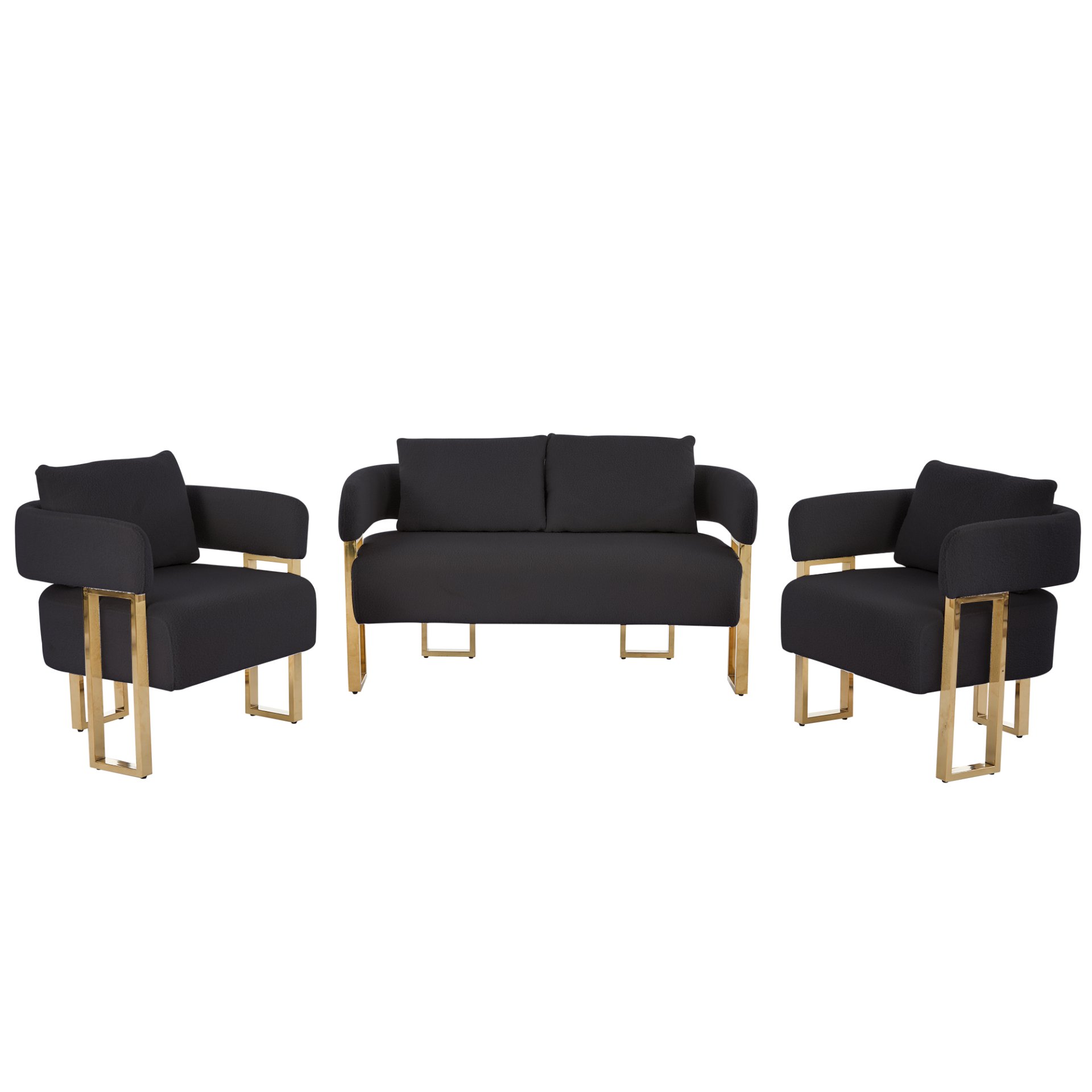 Decorative Upholstered Side Chair For Living Room - Black / Gold - Image 6