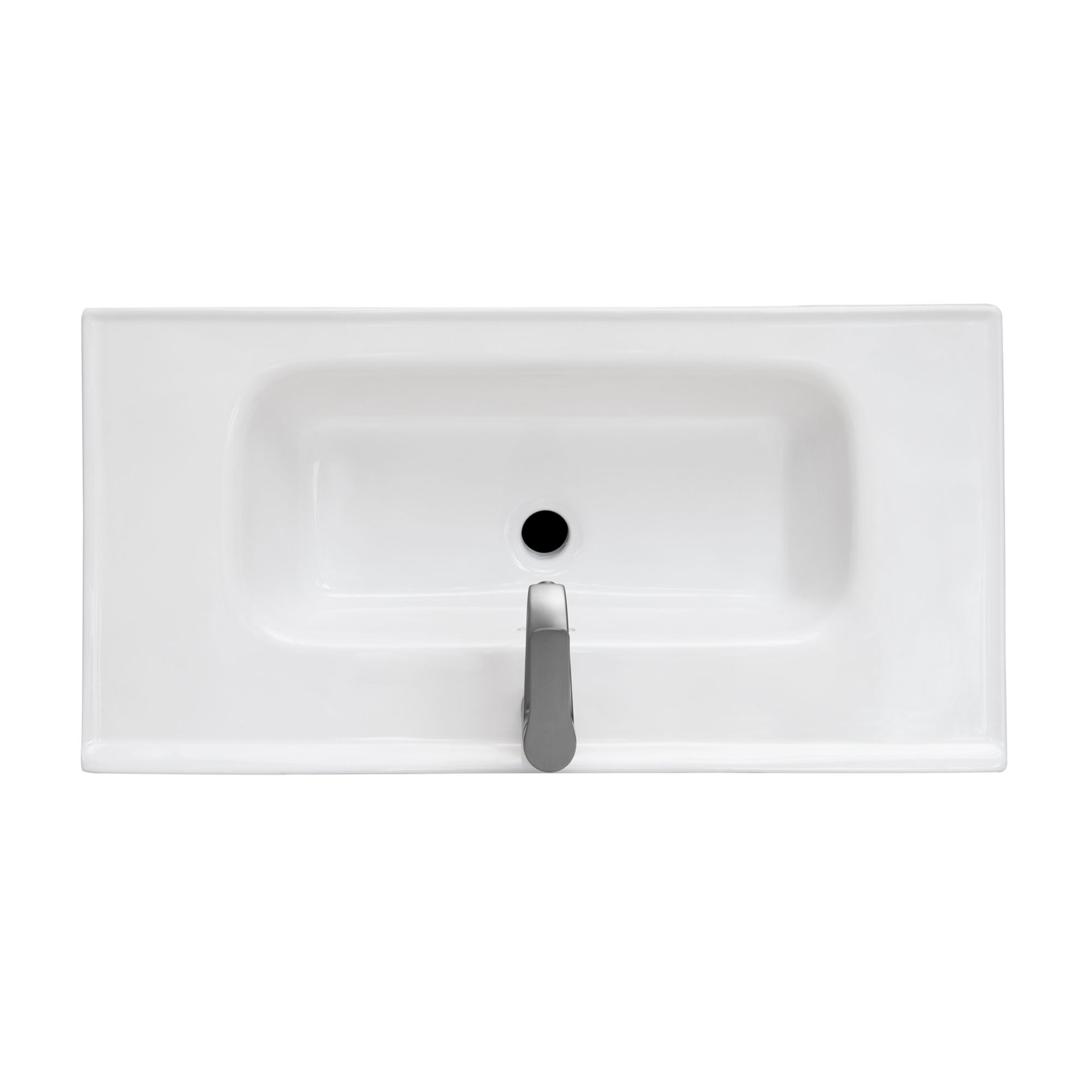 Modern Freestanding Bathroom Vanity With White Ceramic Sink, Hot And Cold Faucet, 2 Door Cabinet & Open Iron Shelf, Magnesium Oxide And Iron Frame - Walnut - Image 15